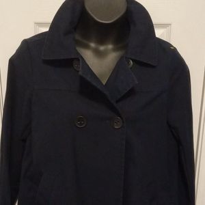GAP Women Navy Blue Pea Coat Size L